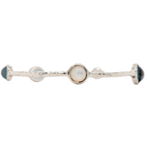 Estate: Sterling Silver Quartz with Mother of Pearl Bangle Bracelet
